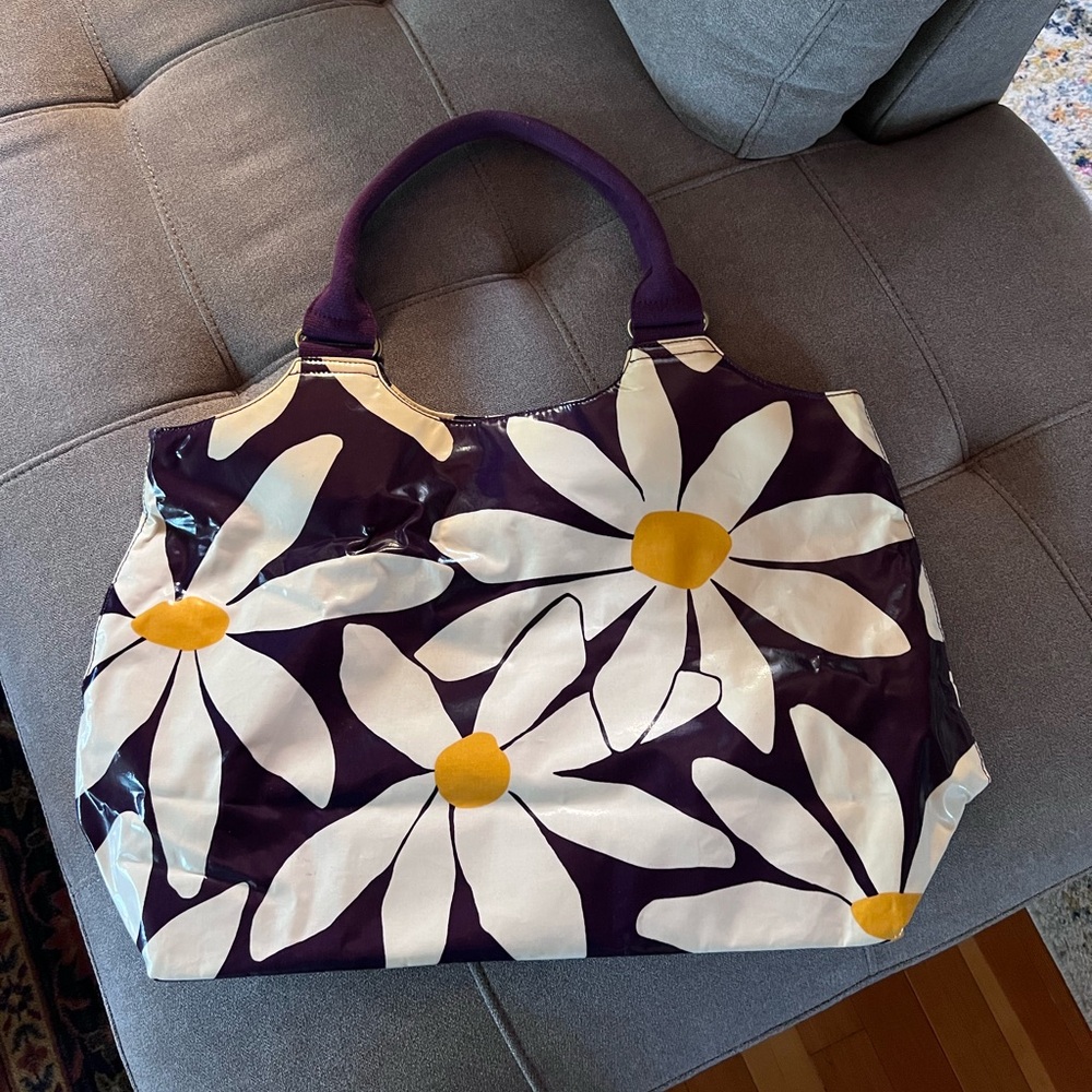 Boden Floral Tote Bag - Purple and White